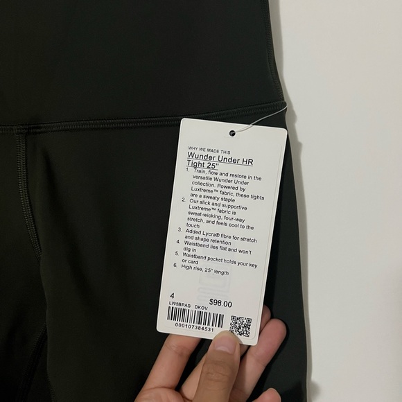 NWT lululemon wunder under HR tight 25” - size 4 - Picture 3 of 3